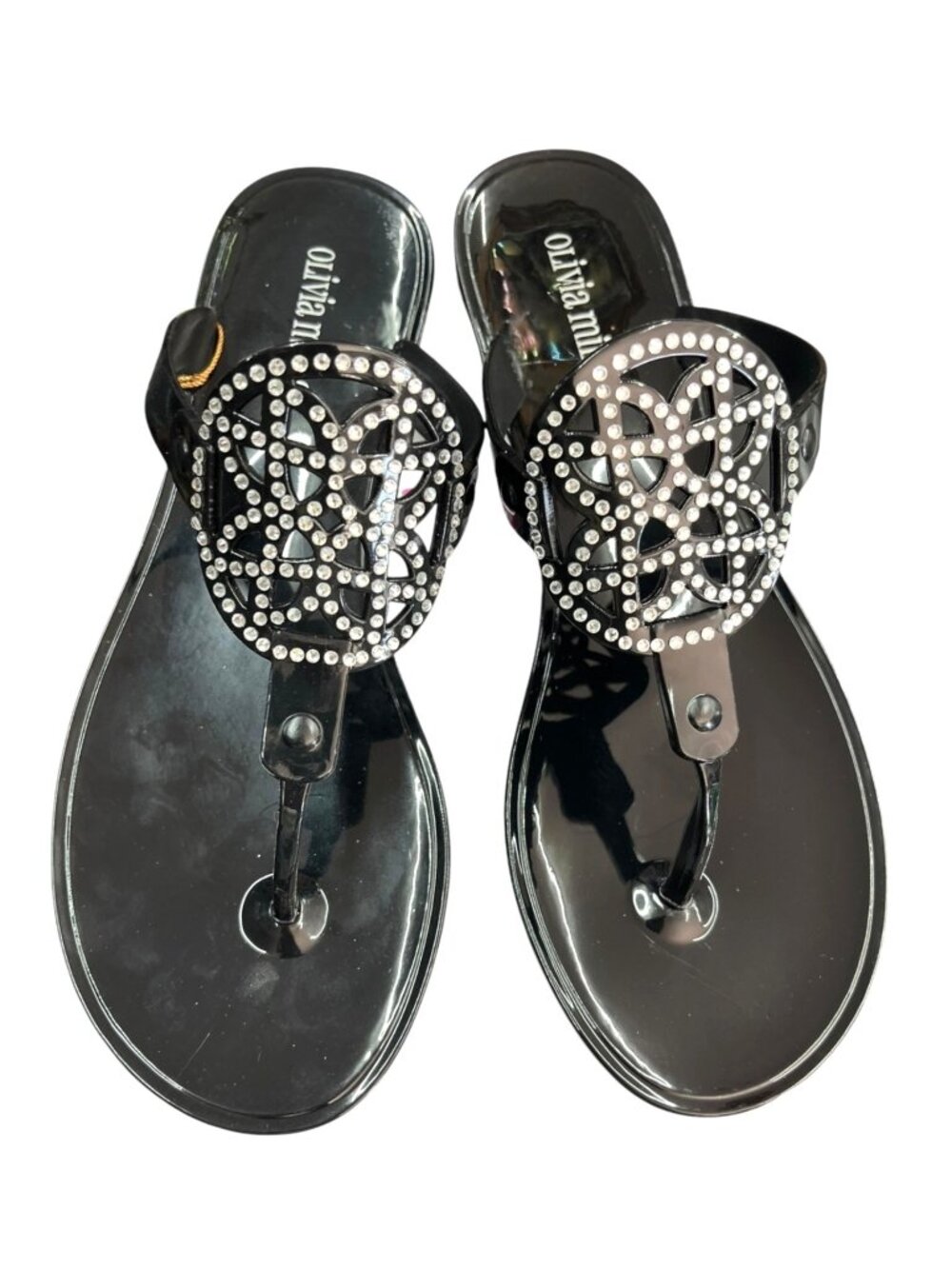 Olivia Miller Women's Rhinestone Kai Jelly Sandals Size 8 New With Box